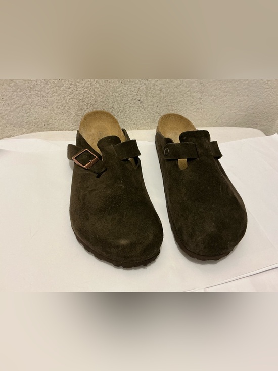 Birkenstock  Boston Mocha Suede Leather Soft Footbed Men’s  Clog Sandals size 11 main image 9
